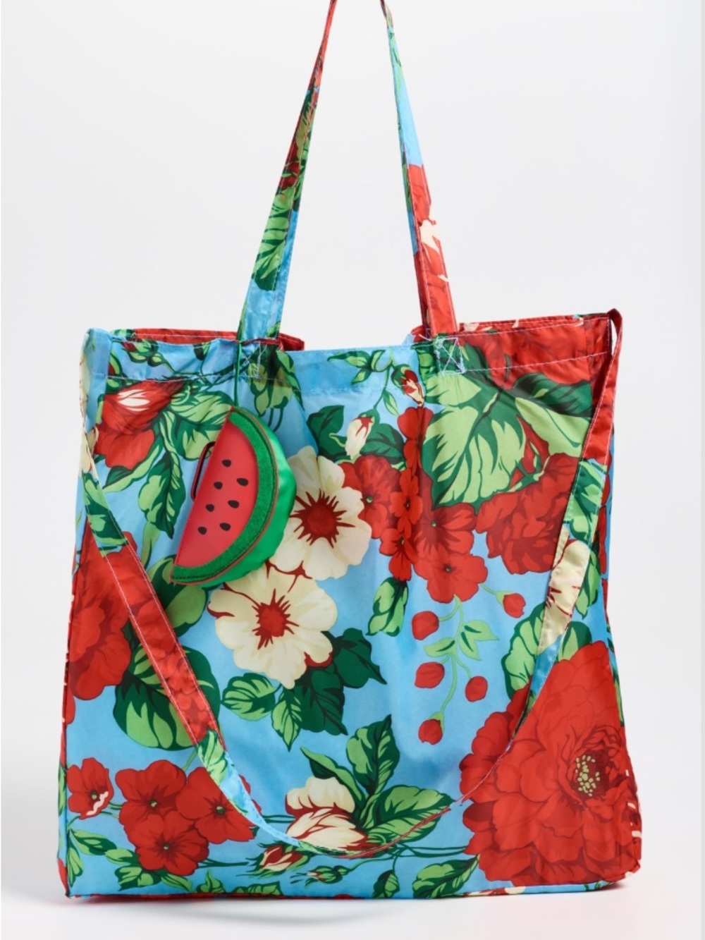 NEW FARM Rio Watermelon Foldable Tote Bag w/ Detachable Carrying Case Pouch